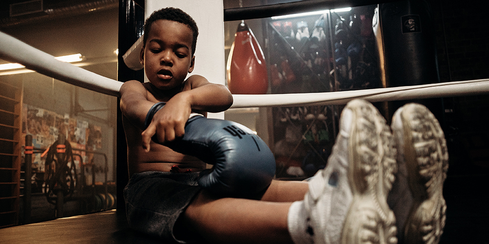 Warrior child in the ring